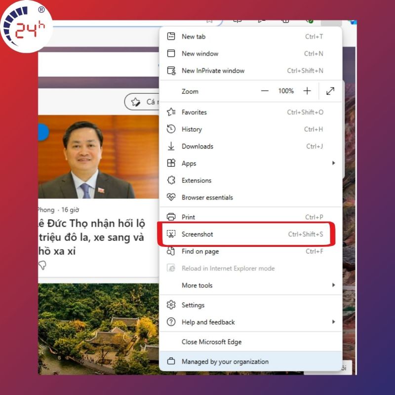 cách chụp ảnh trên máy tính bằng trình duyệt Microsoft Edge