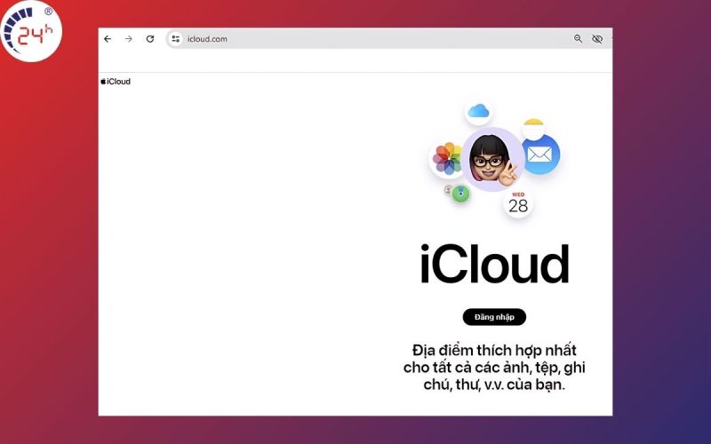 Cách xóa ảnh trên iCloud bằng web của iCloud bước 1