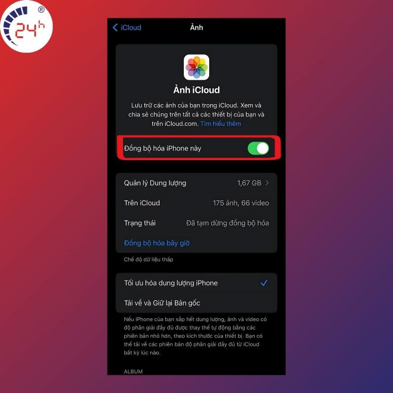 Hướng dẫn tắt tính năng sao lưu ảnh trên iPhone bước 3