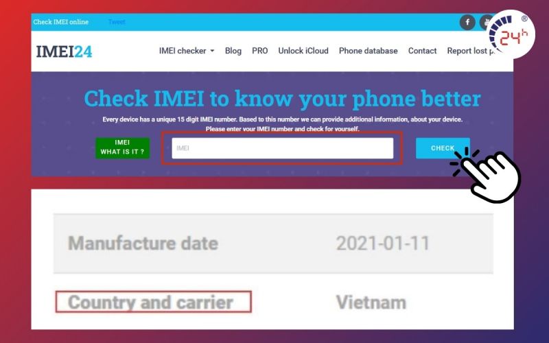 check imei samsung trên web