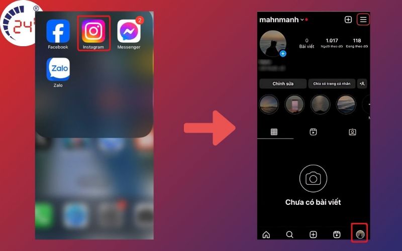 Cách khôi phục bài viết đã xóa trên instagram 2024 bước 1