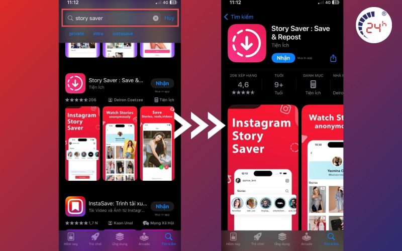 Tải ảnh Instagram bằng Story Saver