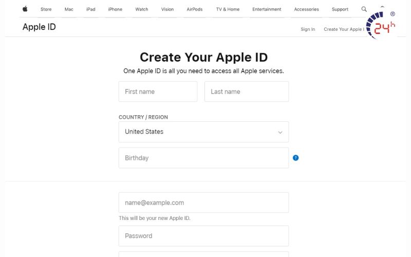 icloud com tạo tài khoản apple id