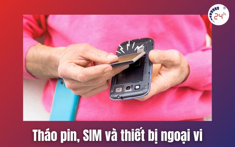 tháo pin và sim khi điện thoại bị vô nước