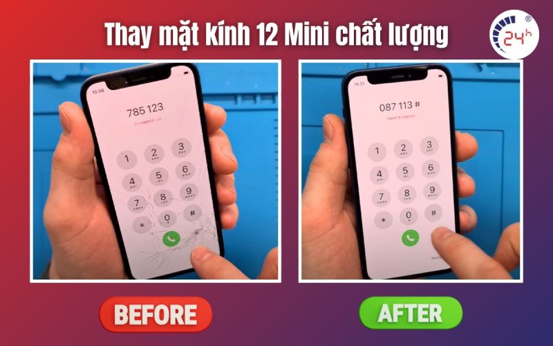 thay mặt kính iPhone 12 Mini