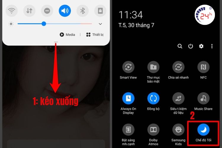 bật chế độ darkmode