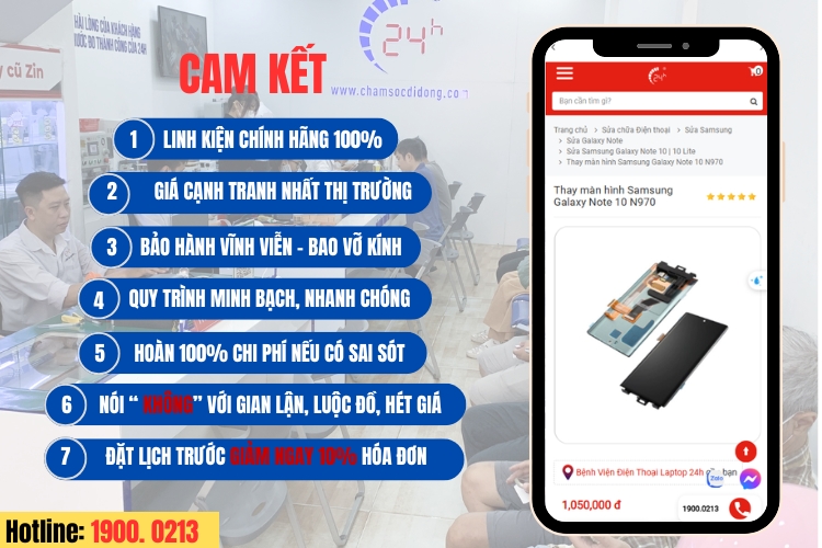 dịch vụ thay màn hình note 10 chính hãng 