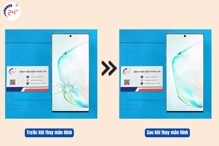 màn hình samsung galaxy note 10 sau khi thay 