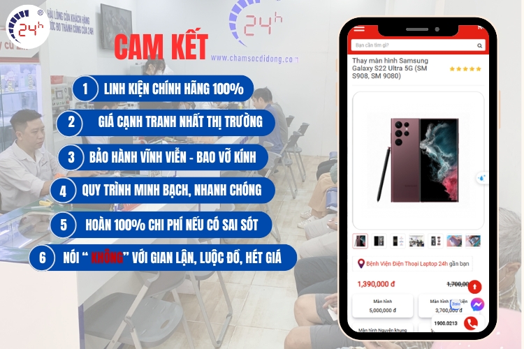 dịch vụ thay màn hình samsung s22 ultra