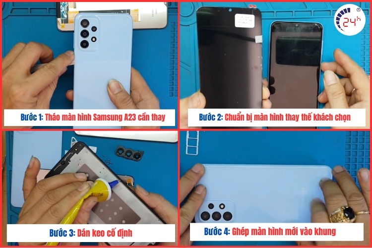 quy trình thay màn hình samsung a23