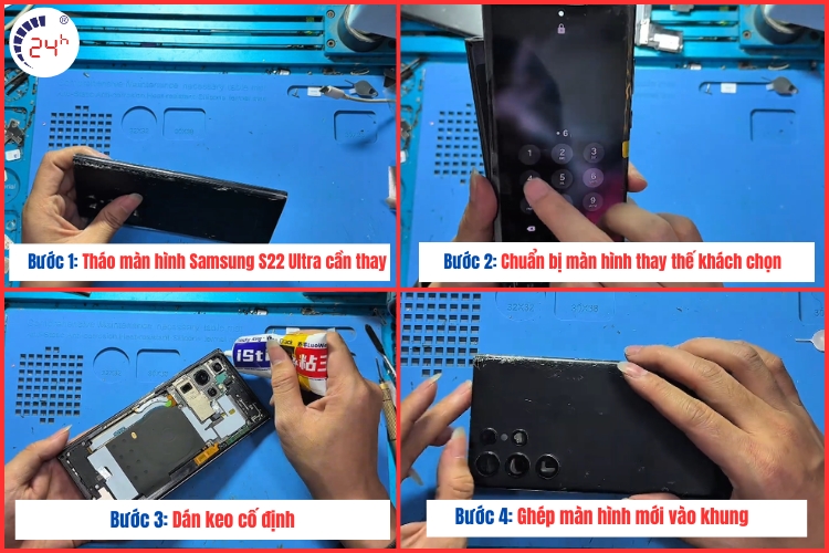 quy trình thay màn hình samsung s22 ultra