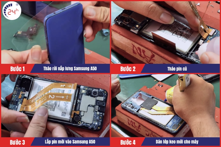 quy trình thay pin samsung a50