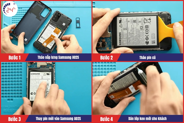 quy trình thay pin samsung galaxy a02s