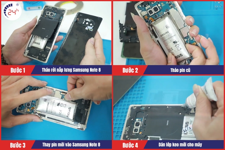 quy trình thay pin samsung note 8 