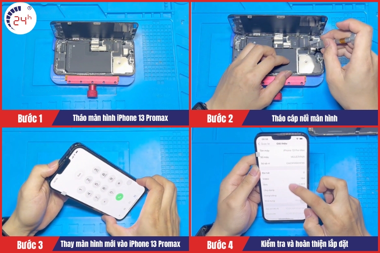 quy trình thay màn hình iphone 13 pro max