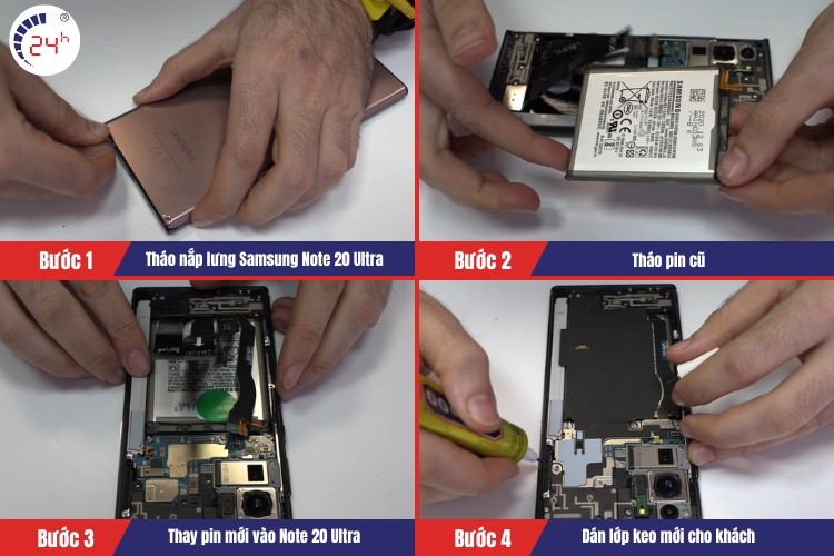quy trình thay pin samsung note 20 ultra hcm
