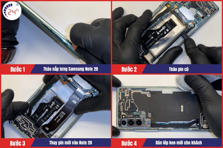 quy trình thay pin Samsung Note 20