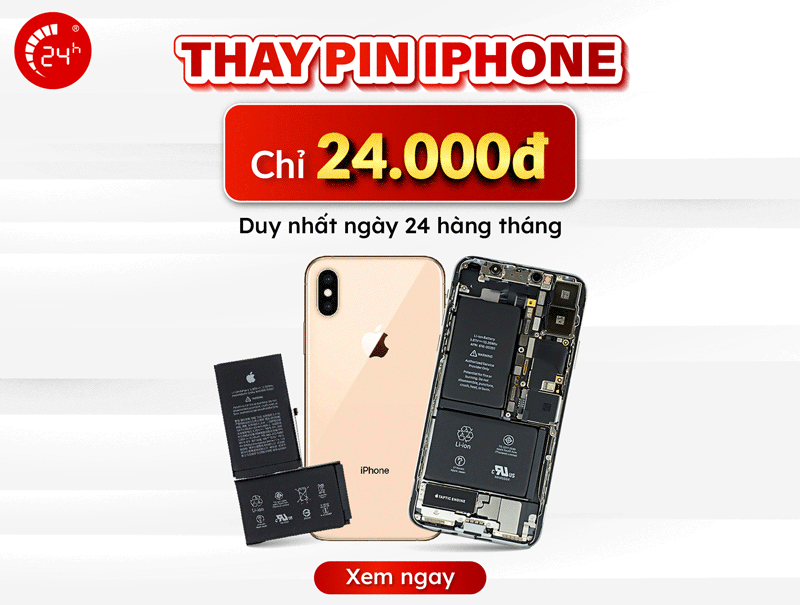 thay pin iphone đồng giá 24.000đ