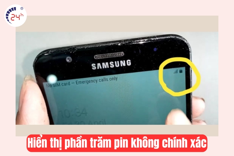 hiển thị phần trăm pin không chính xác