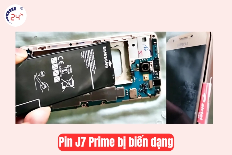 pin samsung j7 prime bị biến dạng