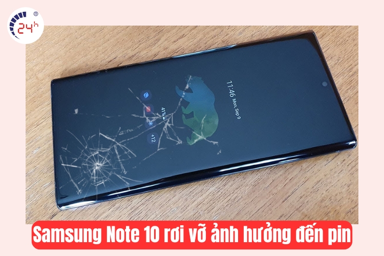 samsung note 10 rơi ảnh hưởng đến pin