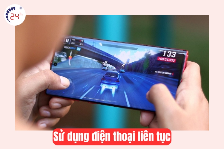 sử dụng điện thoại liên tục cường độ cao