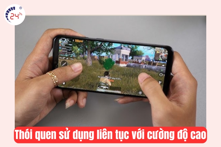 sử dụng điện thoại liên tục ở cường độ cao