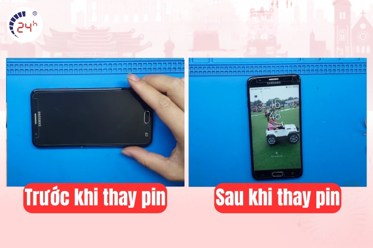 trước và sau khi thay pin samsung j7 prime