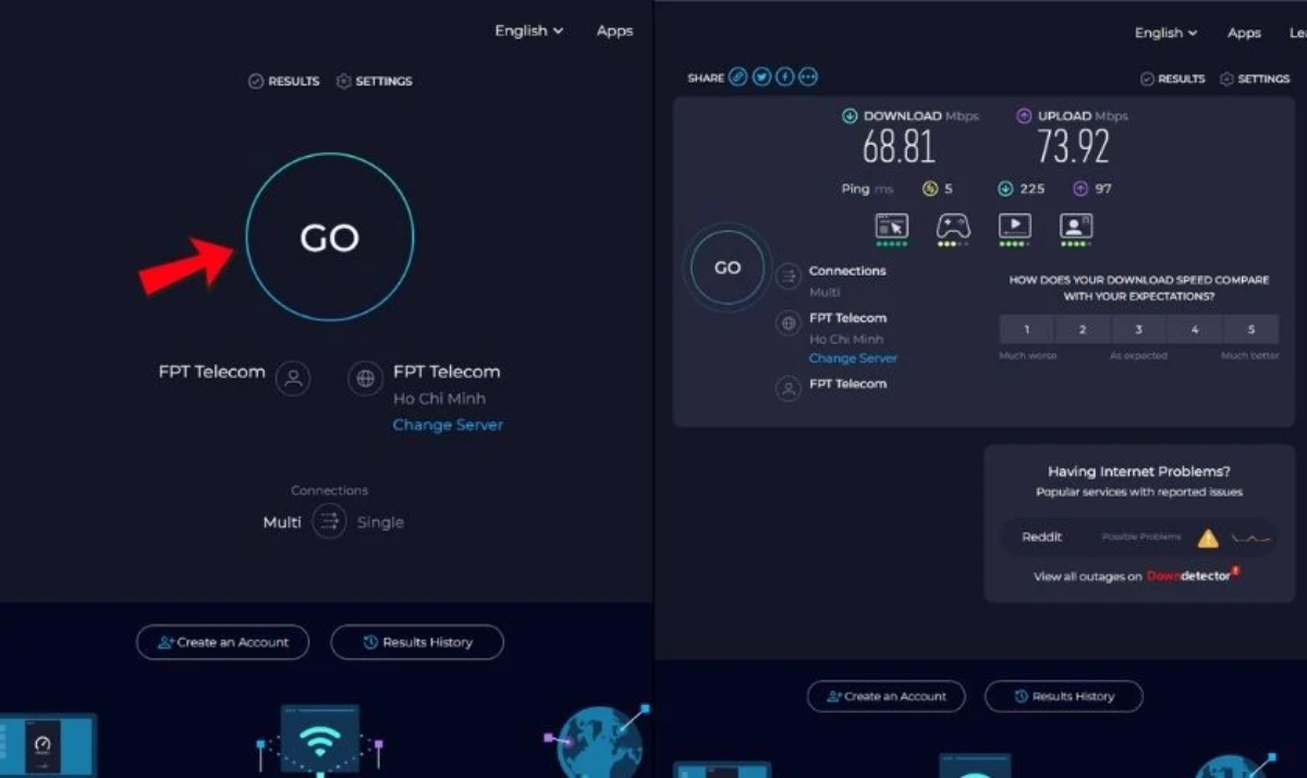 Kiểm tra tốc độ mạng internet đơn giản, miễn phí trên laptop và điện thoại