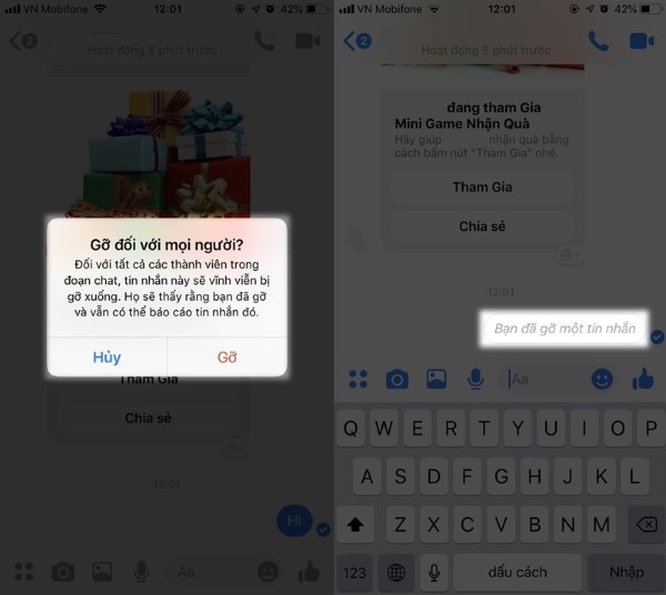 Cách xem tin nhắn đã thu hồi trên Messenger trên iPhone không cần cài app ngoài 