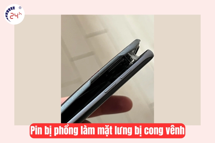 pin phồng làm mặt lưng công vênh 