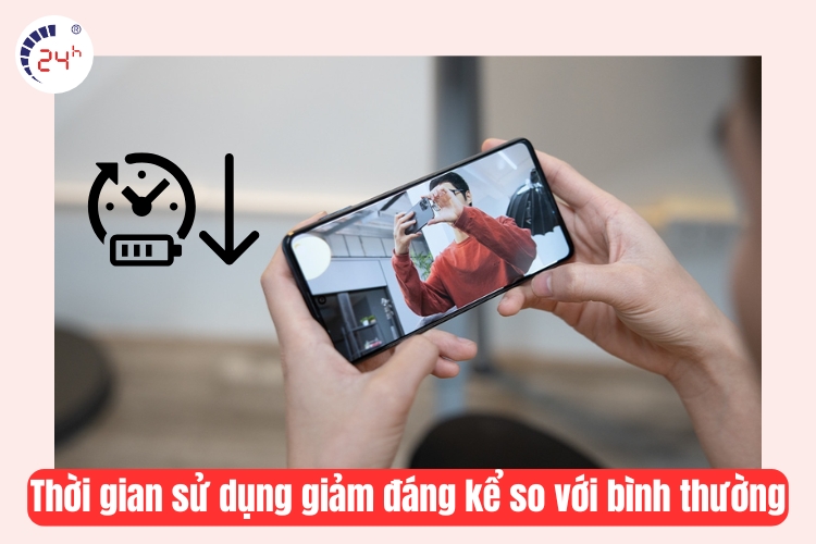 thời gian sử dụng điện thoại giảm