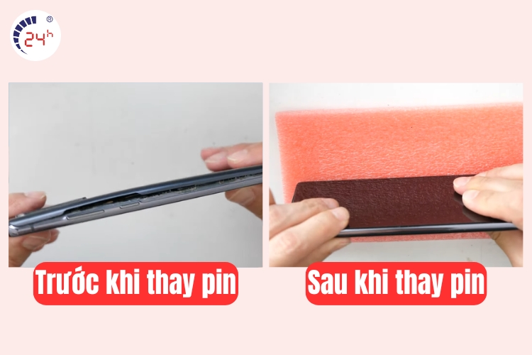 trước và sau khi thay pin samsung note 20