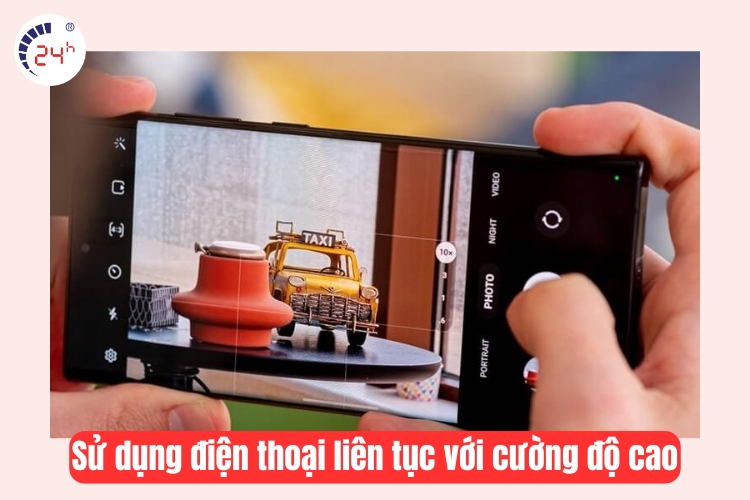 sử dụng điện thoại liên tục 