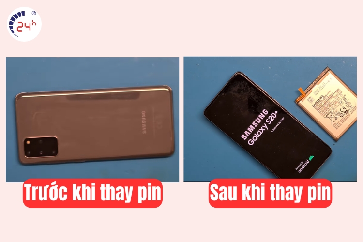 trước và sau khi thay pin samsung s20 plus 
