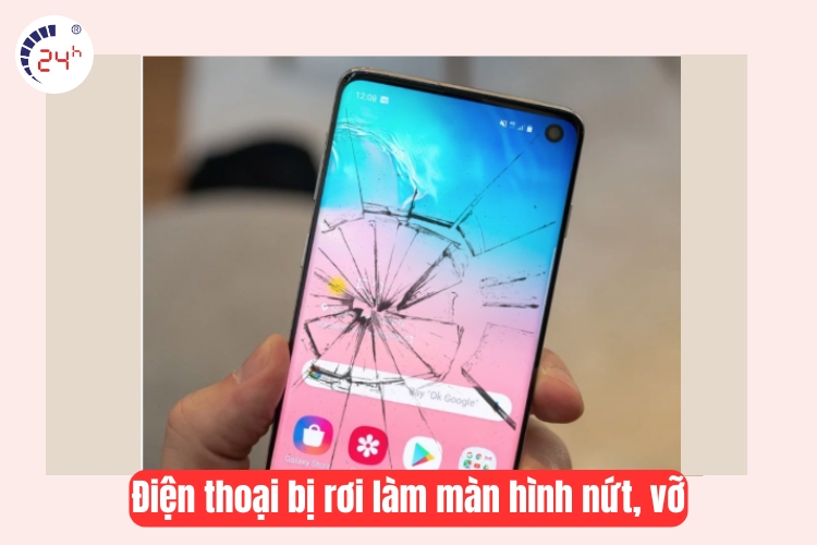 màn hình va đập bị nứt 