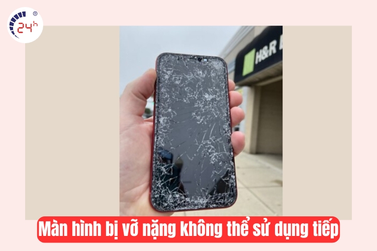 màn hình bị vỡ nặng