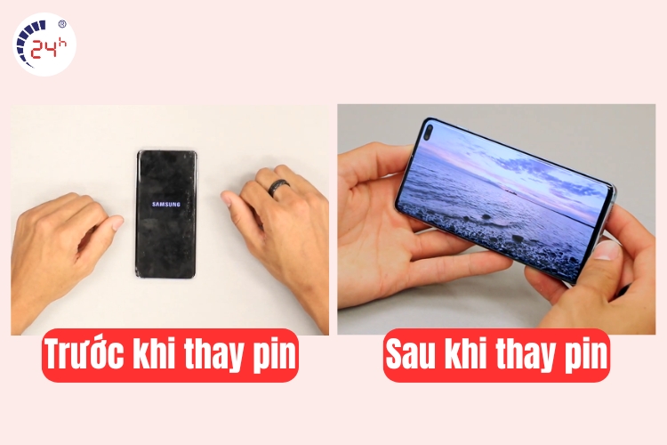 trước và sau khi thay màn hình samsung s10 plus 