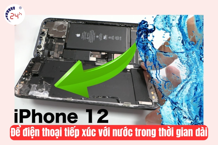 để điện thoại tiếp xúc nước thường xuyên