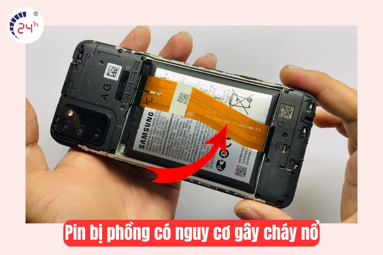 pin điện thoại bị phồng 