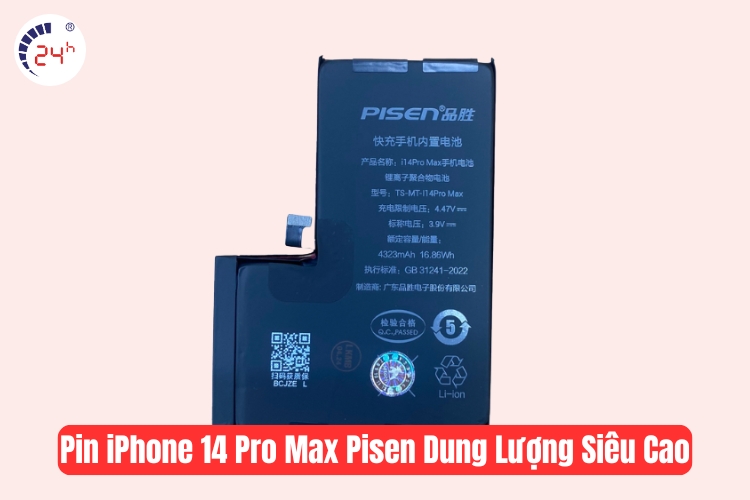 pin iphone 14 promax pisen dung lượng siêu cao