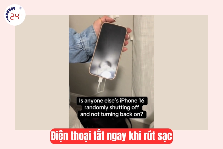 điện thoại tắt nguồn ngay khi rút sạc