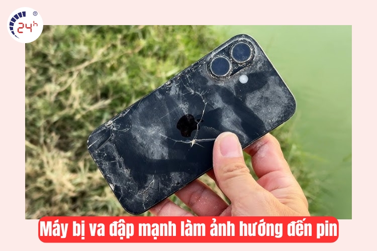 máy va đập mạnh làm hư pin