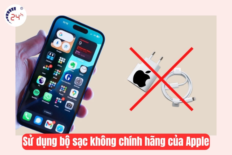 sử dụng bộ sạc không chính hãng apple