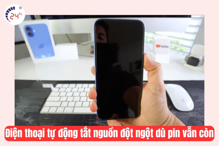 điện thoại tự động tắt nguồn dù còn pin