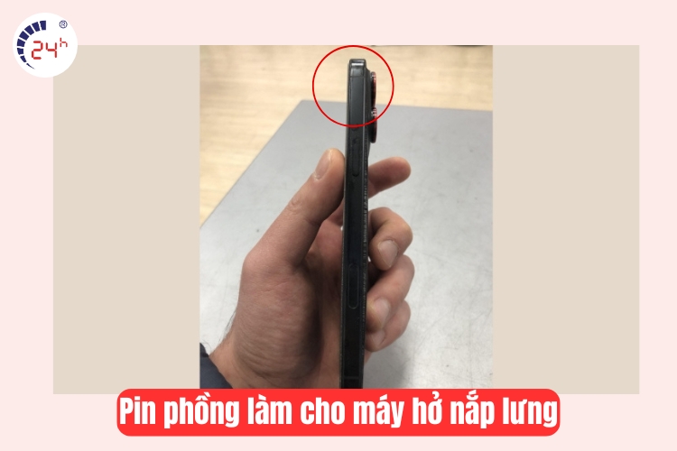 pin phồng làm hở nắp lưng
