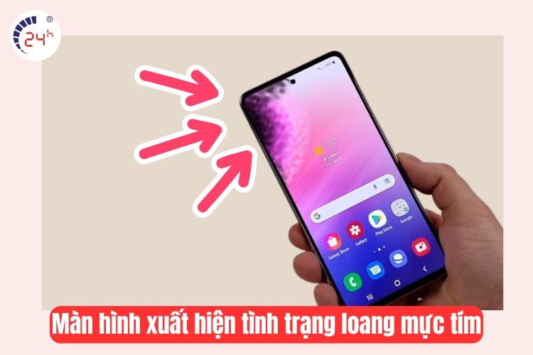 màn hình bị loang mực tím