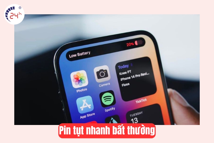 pin tụt nhanh bất thường 
