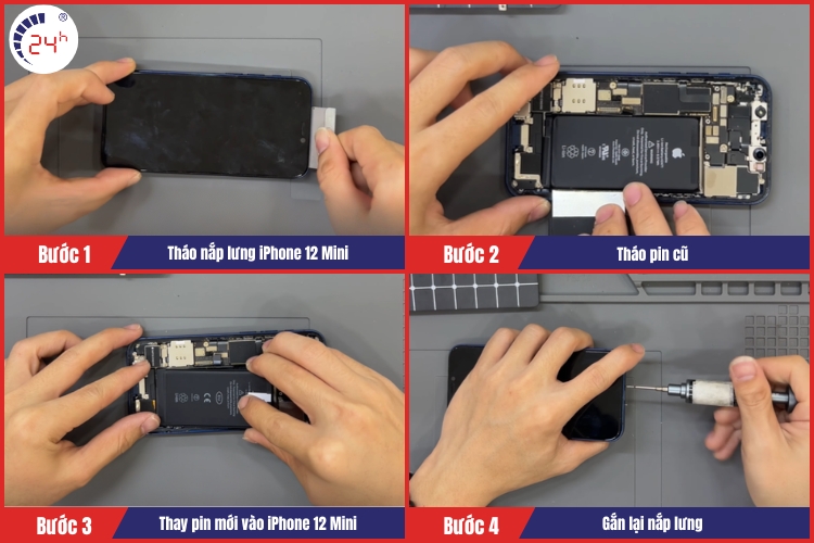 quy trình thay pin iphone 12 mini