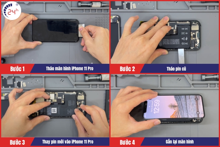 quy trình thay pin iphone 11 pro